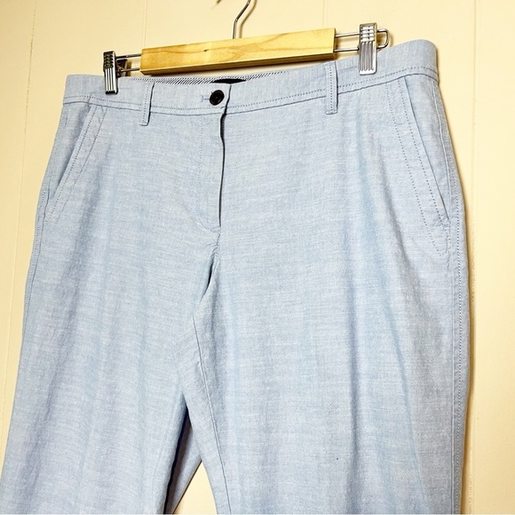 Talbots Relaxed Chino Pants 10 100% cotton Newport Chambray light blue summer - Picture 3 of 12